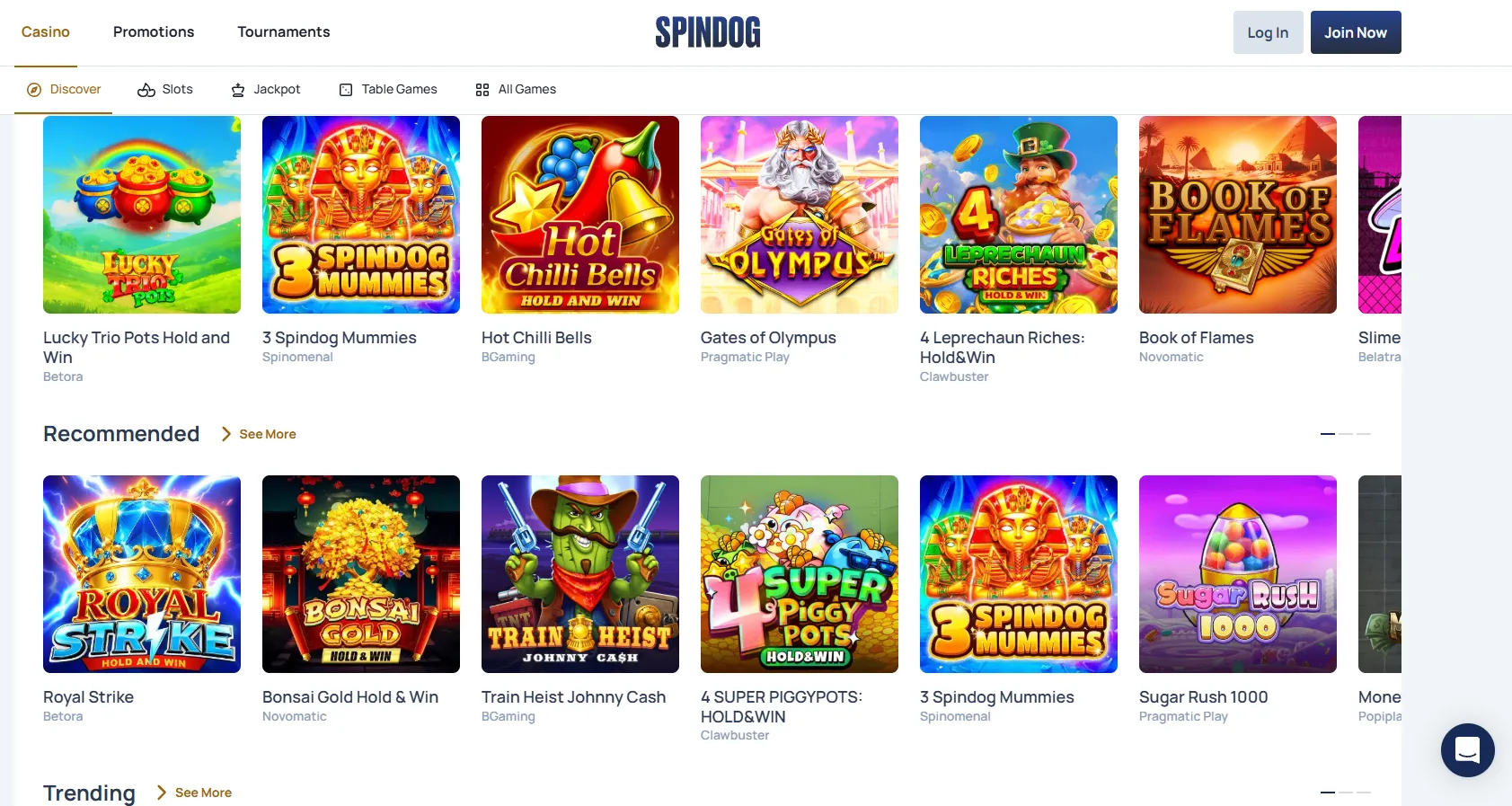 SpinDog Casino Registreren
